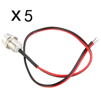 

Boat Indicator Light LED Holder Universal Panel Lamp 10mm Color Positive+Negative Bulbs Wired 5pcs Bright 12V Car