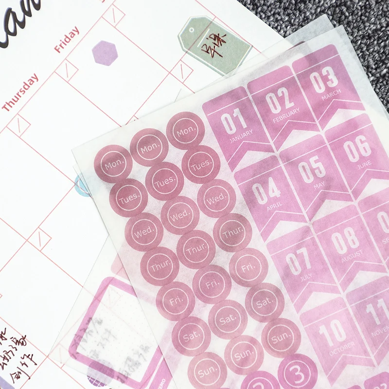 

6Sheets MyPretties Round Label Dot Stickers Number Stickers Functional Planner Stickers Schedule Mark Agenda Stationery Stickers