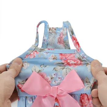 Summer Small Floral Dog Dress Bow Princess Dog Dress For Dogs Skirt Cute Princess Dog Wedding Dresses York Clothes Pet Dress 5