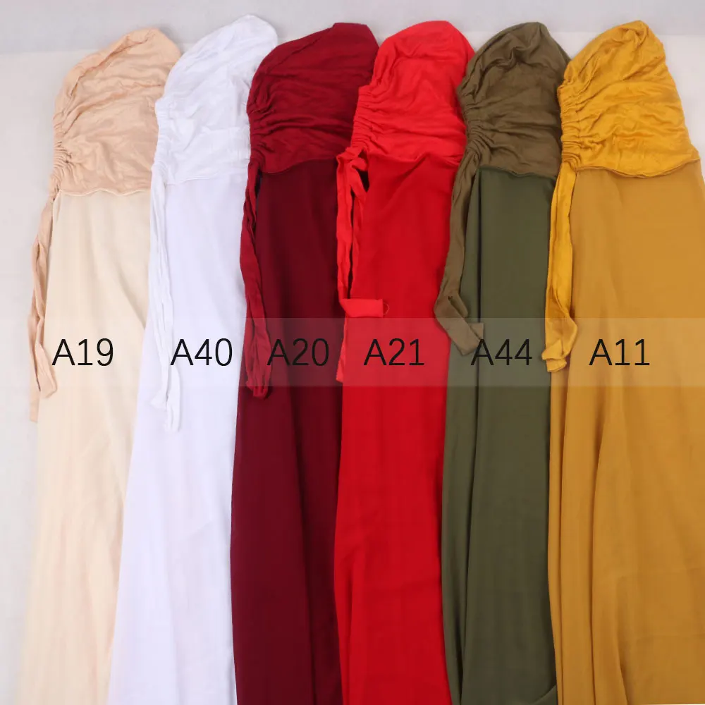 2022 new instant chiffon hijab shawl with inner caps pinless  hijabs bonnet headscarf  under scarf  muslim women