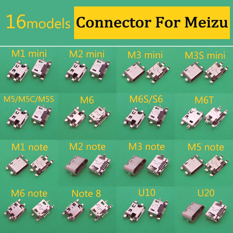16 моделей микро Usb порт для зарядки разъем док-станции Разъем Meizu M1 M2 M3 M3s M5 M5s M6 Note