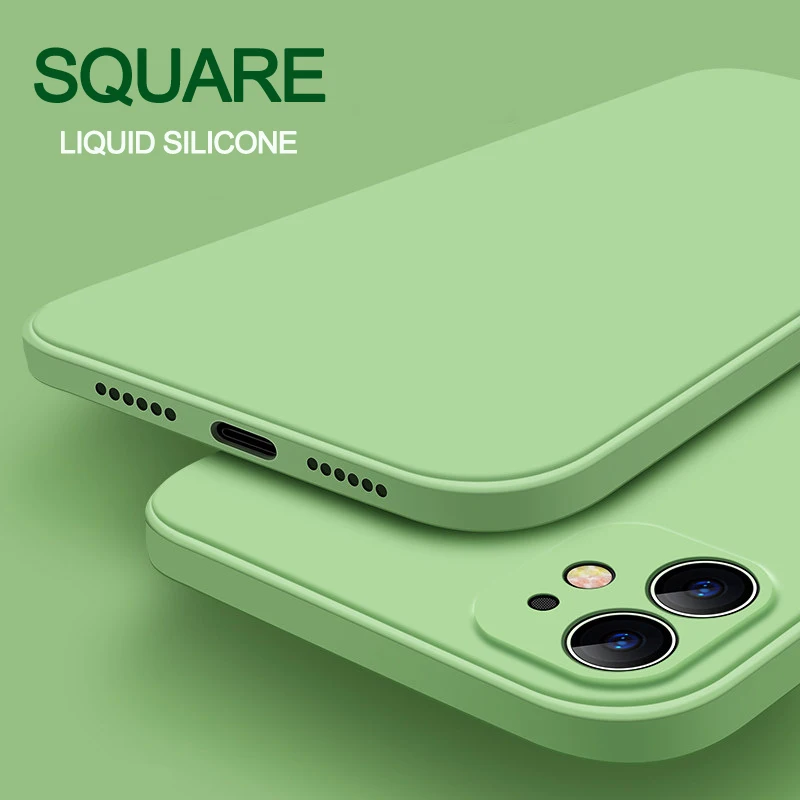Роскошный квадратный жидкий силиконовый чехол для телефона iPhone 7 8 6s Plus 11 Pro Max X XS XR