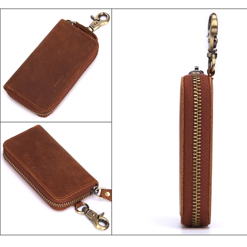 AUAU-MISFITS сумка для ключей в стиле ретро кожаная мужская многофункциональная застежка-молния подвесная посылка для ключей посылка для карт