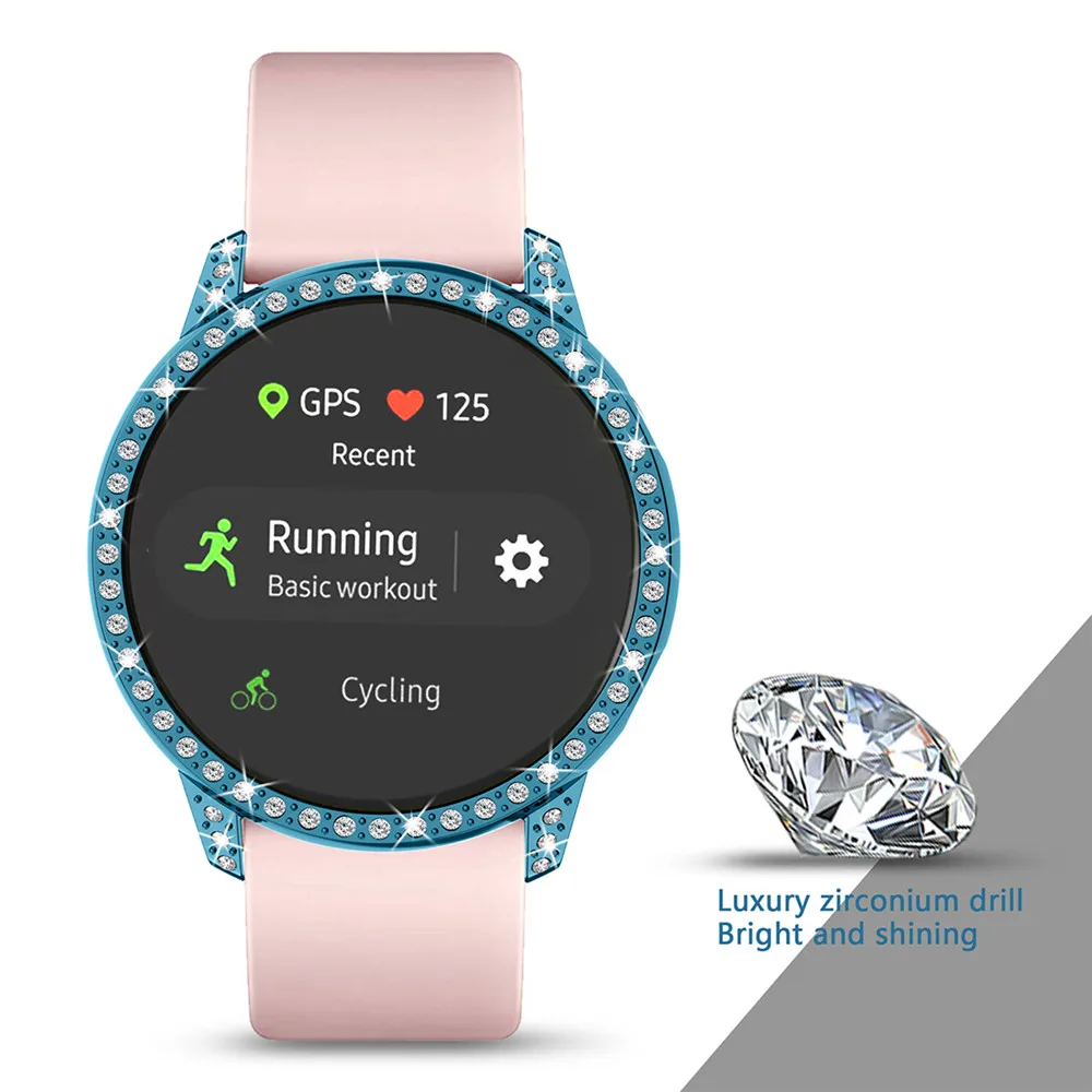 PC Protective Case for Samsung Galaxy Watch Active Anti-Scratch HD Full Screen Protection Watch Cover with Zirconum Drill