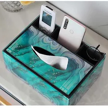 

Glass Tissue Boxes Luxury Nordic Style Multi-functional Simple Creative Paper Box Table Remote Control Storage Case Ecoco для