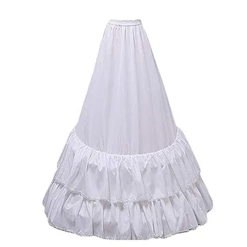 

This a-line fullness slip has double-layer ruffled hem in embellishment perfect for a-line or ball gown wedding dress with train