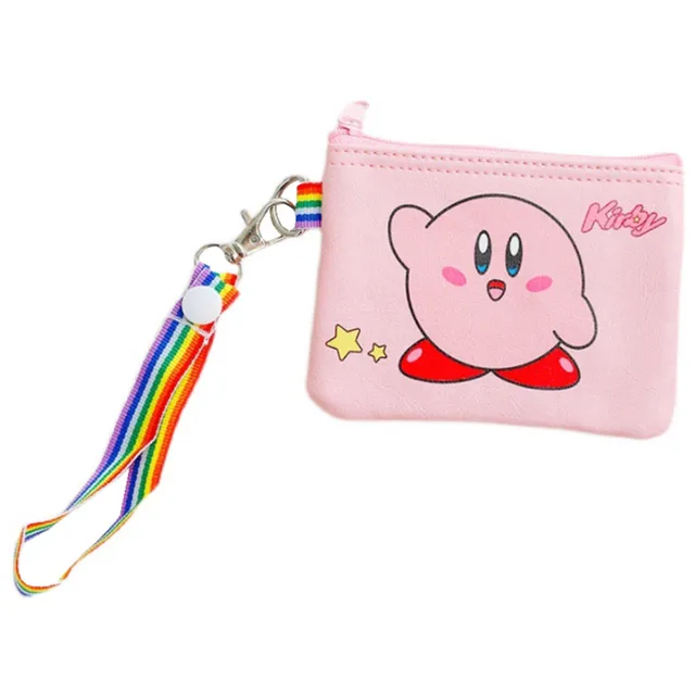 Cute Cartoon Star Kirby Plush Bag Toy Kirby Doll Girls PU Bag Kids Toy Coin Purse Headphone Bag Card Package Hand bag Girls Gift 1