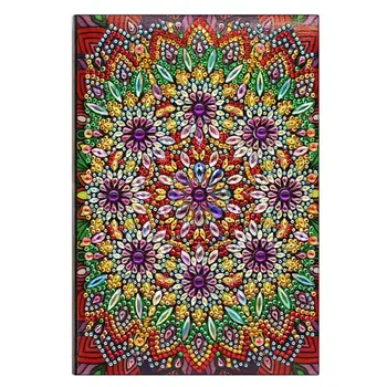 

DIY Mandala Special Shaped Diamond Painting Especially Personality Resin Partial Drilling 50 Pages A5 Notebook Diary Book
