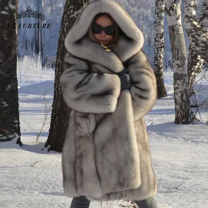 Новый женский Натуральный Реальный Лисий Лис на голубом фоне Меховое пальто с
