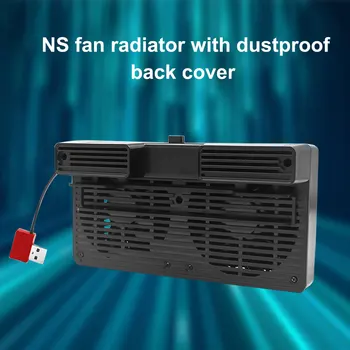 

Console Host Stand Cooler External Power Durable With Dustproof Back Cover ABS Dual Fan Game Radiator Black For Switch Dock Set