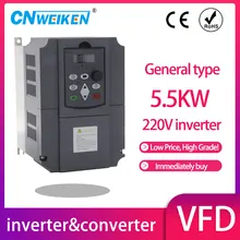 frequency of 220 3 phase VFD Variable Frequency Drive Converter for 5.5kw Motor Speed Control Frequency Inverter