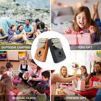 

17-Keys Mahogany Kalimba Finger Thumb Piano With Bag Musical Instruments Mbira Durable Accessories