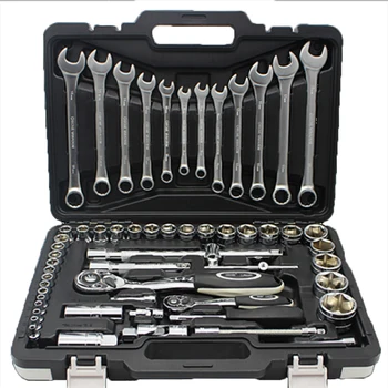 

Car Repair Tool Set Socket Wrench Ratchet Hand Tools Wrenches with Tool Box Repair Car Tool