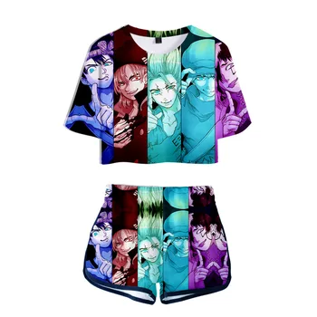 

Japan Anime Dr. Stone 3D Print Tracksuit Women Two Piece Set Top and Shorts Outfits Senku Ishigami Halloween Cosplay Costumes