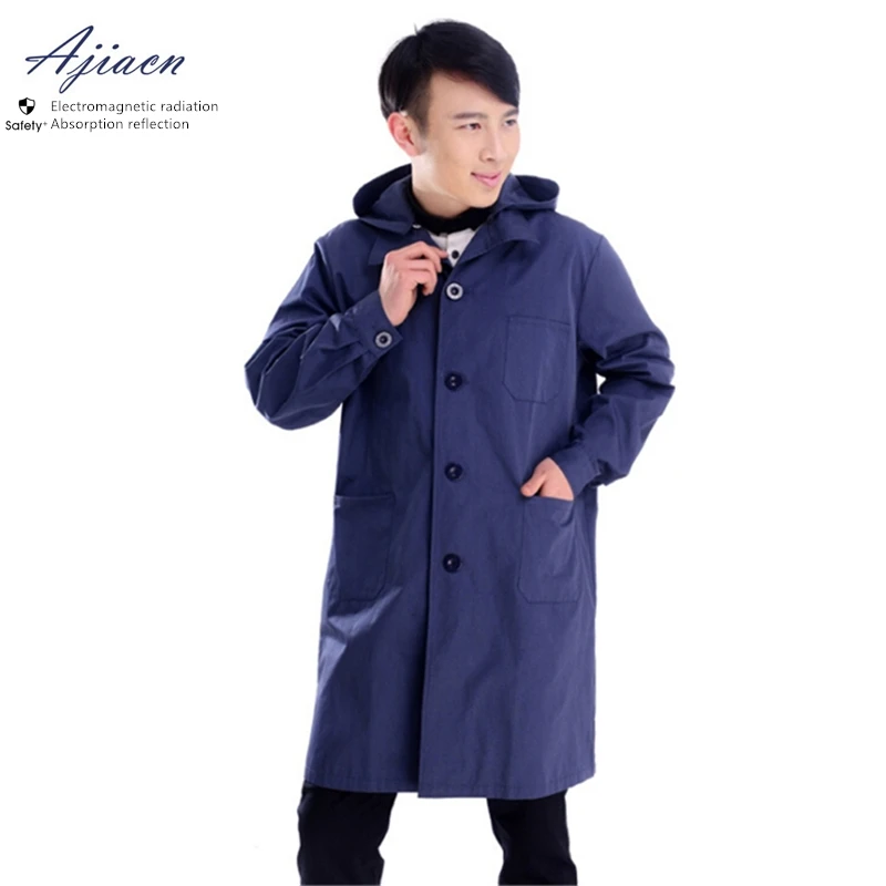 

Genuine anti-Electromagnetic radiation Hooded coat Microwave laboratory railway power system practitioners EMF shielding coat