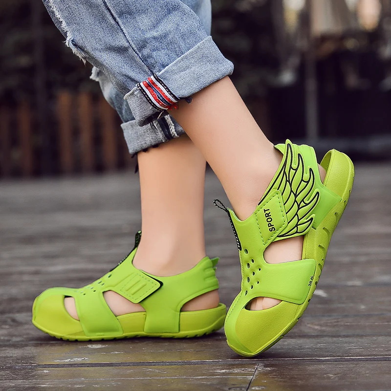 TuYao Girls Brand Designer Sandal Toddler Water Little Boy Shoes Summer Beach Lightweight Soft Non-slip Infant Wing Shoes