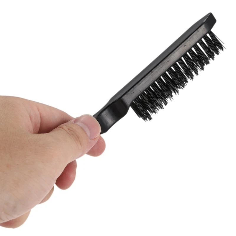 2Pcs Pro Salon Hairdressing Teasing Back Hair Combing Brush Slim Line Styling Comb- Black& Pink