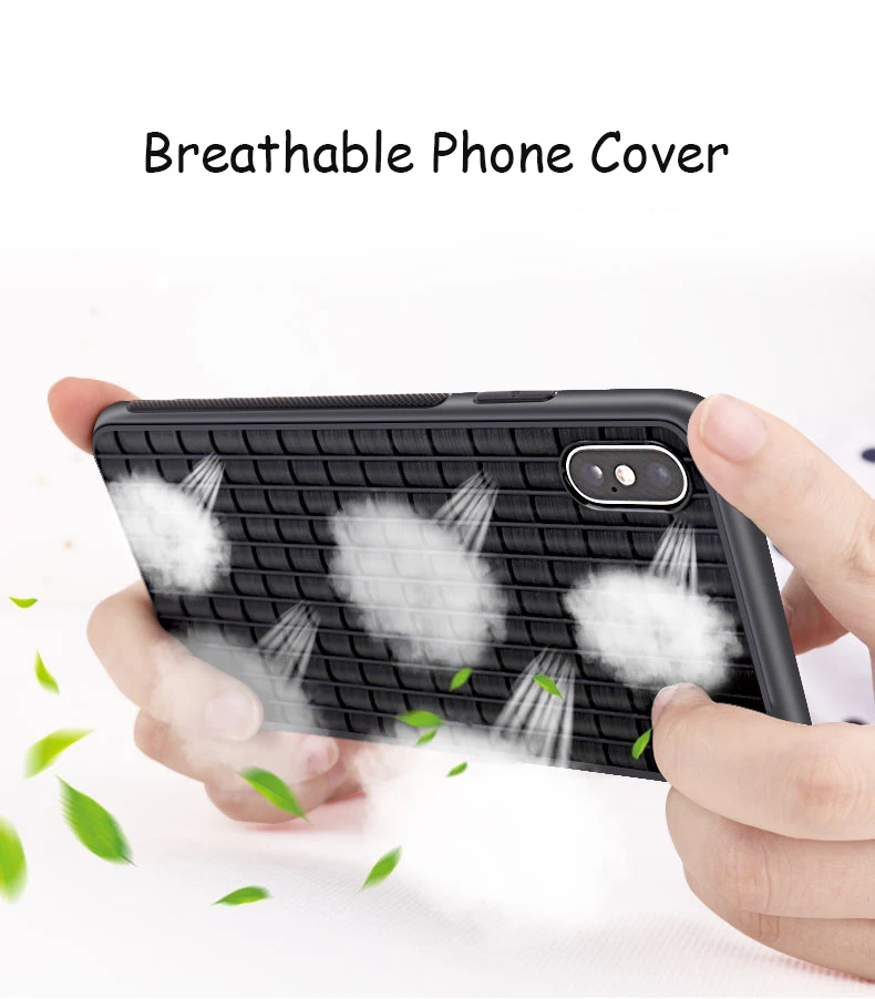 Case For iPhone X Xr Xs Max Cover Fashion Breathable Shutter Skin Heat dissipation Slim Cover For iPhone 7 8 Plus 6 6S Plus Case (7)