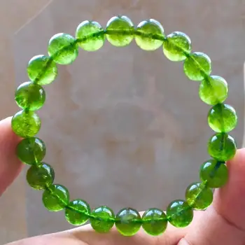 

Certificate Natural Green Tourmaline Quartz Bracelet 8.8mm Clear Round Beads For Women Crystal Jewelry From Brazil AAAAAA