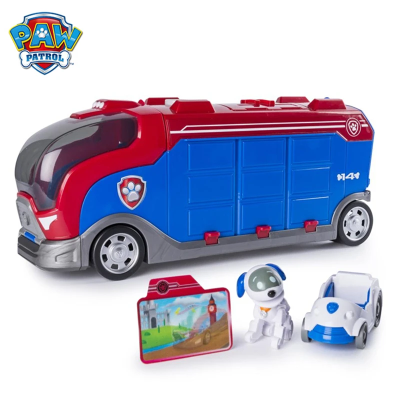 

Original Paw Patrol Mission Cruiser Mobile Rescue Base Toy Set Anime Action Figures Deformed Patrol Car Child Birthday Xmas Gift