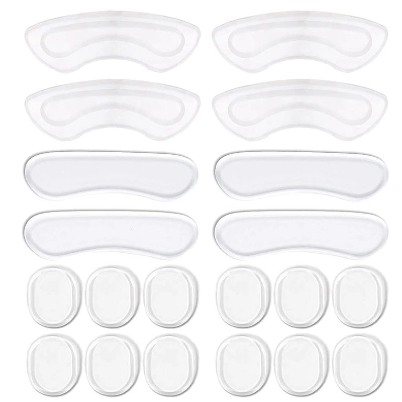 

AUAU-Heel Grips, 8PCS Heel Inserts, 12PCS Shoe Inserts, Gel Heel Cushion Inserts for Women Men, Adhesive Shoe Pads for Loose Sho