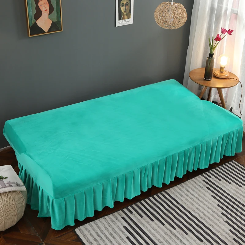 Slipcover Elastic Plush Fabric Sofa Cover Tight Wrap All-inclusive Elastic Couch Cover with Skirt Armless Home Furniture Covers