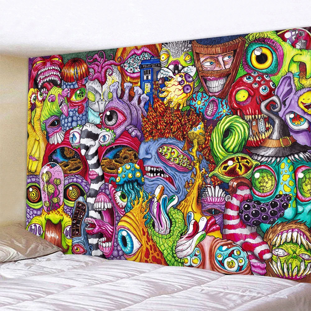 Description Picture 2 of itemAbstract art home decoration witchcraft tapestry Mandala tapestry Bohemian decorative yoga mat psychedelic scene mattress