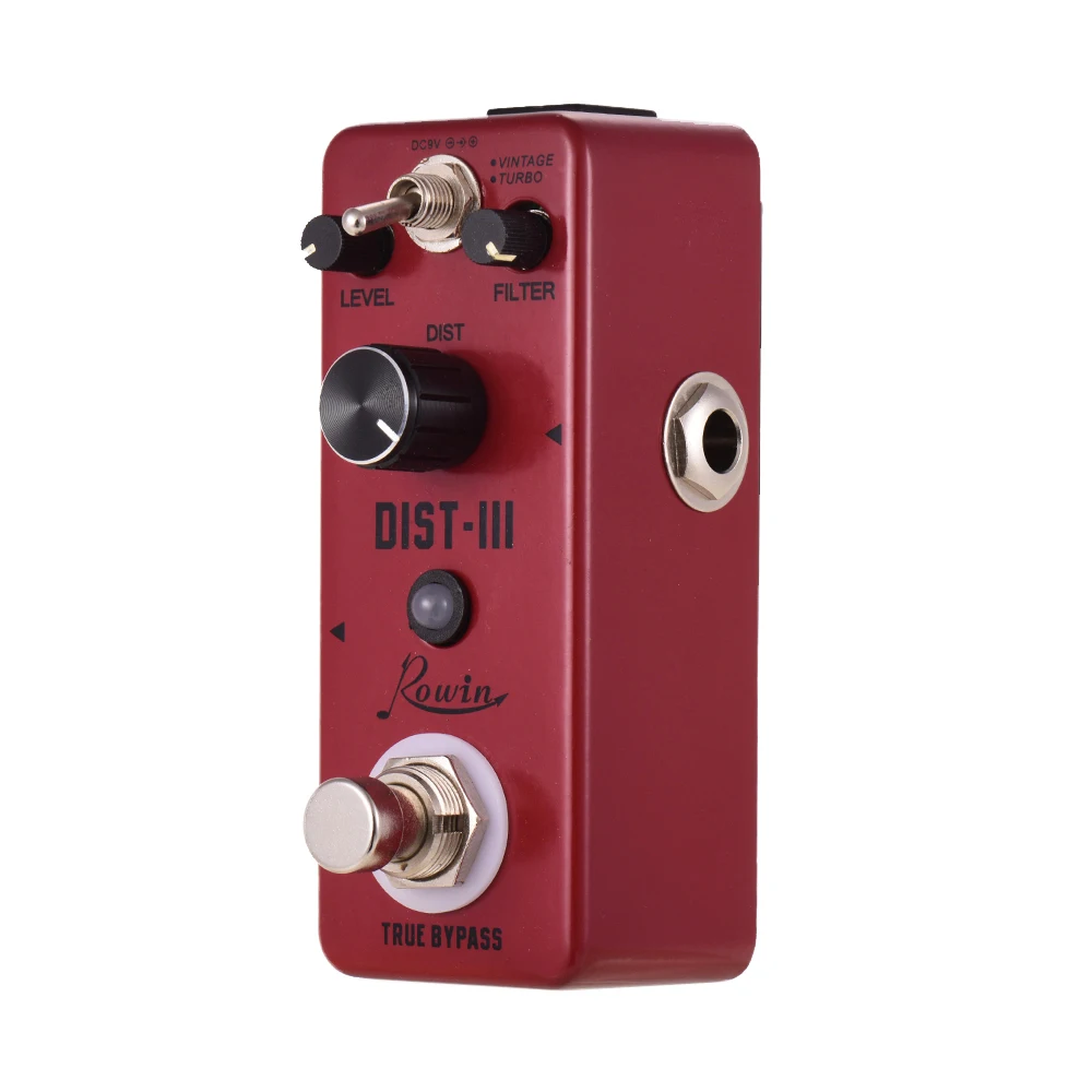 Rowin LEF-301C DIST-III аналоговая гитара с эффектом искажения педаль эффектов 2 режима работы корпус из алюминиевого сплава True Bypass аксессуары для гитары
