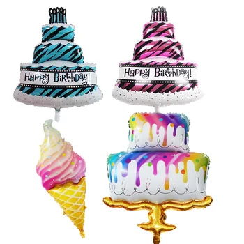 

Foil Balloons Air Helium Cake Balloon Happy Birthday Party Decorations Kid Baloons Birthday Globos Feliz Cumpleaños Balon