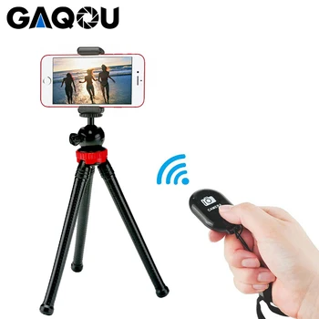 

GAQOU Mini Tripod Flexible Octopus Mobile Phone Tripod Bracket with Remote Control Monopod Selfie Stick For iPhone Gopro Camera