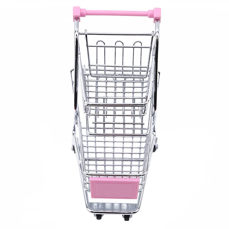 New Style Mini Supermarket Handcart Shopping Carts Toys Creative Double-deck Folding Shopping Cart Basket Toys For Children