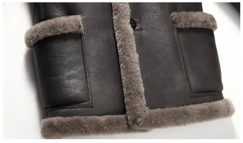 Мужское пальто из натурального меха, зимняя куртка из натуральной кожи, мужская куртка из овчины, мужская куртка из овчины, теплые меховые пальто 4031 KJ3641