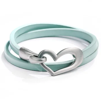 simple Multilayer Heart Shape Charm Cuff Bracelet For  Women Suitable for bracelets and chokers