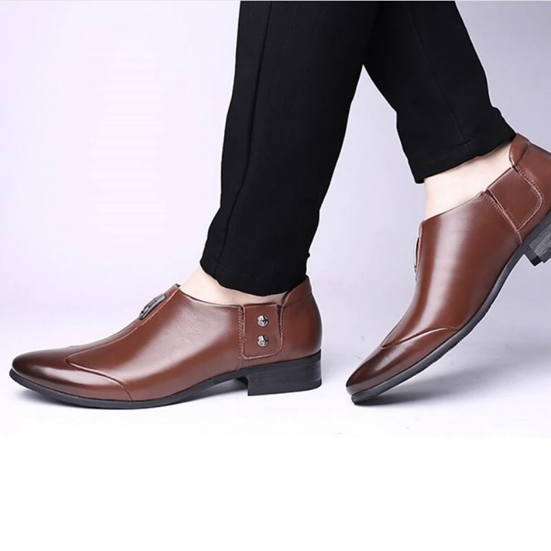 

Black Formal Shoes for Men Leather Brown Loafers Men Wedding Dress Shoes Classic Men's Office Shoes Oxfords Hombre Elegante