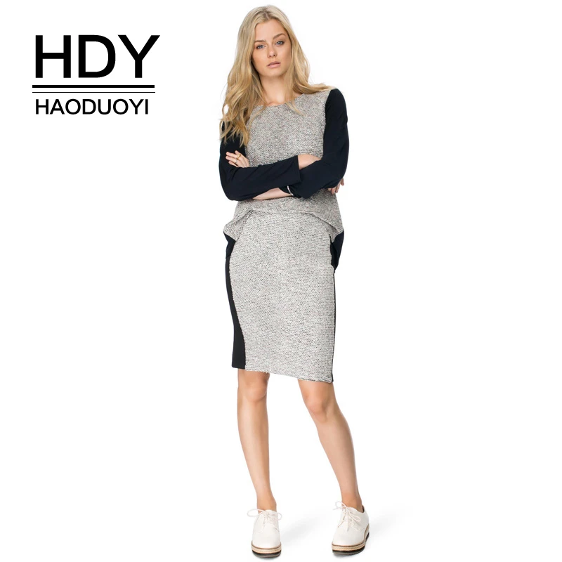

HDY Haoduoyi Fashion New Autumn Arrivals Ladies Casual Personality Hoodies Long Sleeve Active Comfy Back Split Sweatshirt