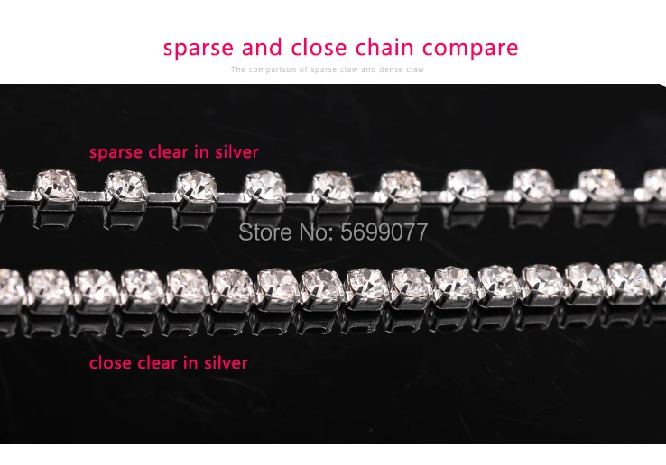 1Yard 10Yards/Roll SS6-SS18 Shiny Crystal Rhinestone Chain Sew-On Glue-On For Clothes Jewelry Apparel Accessories Trim Cup Chain