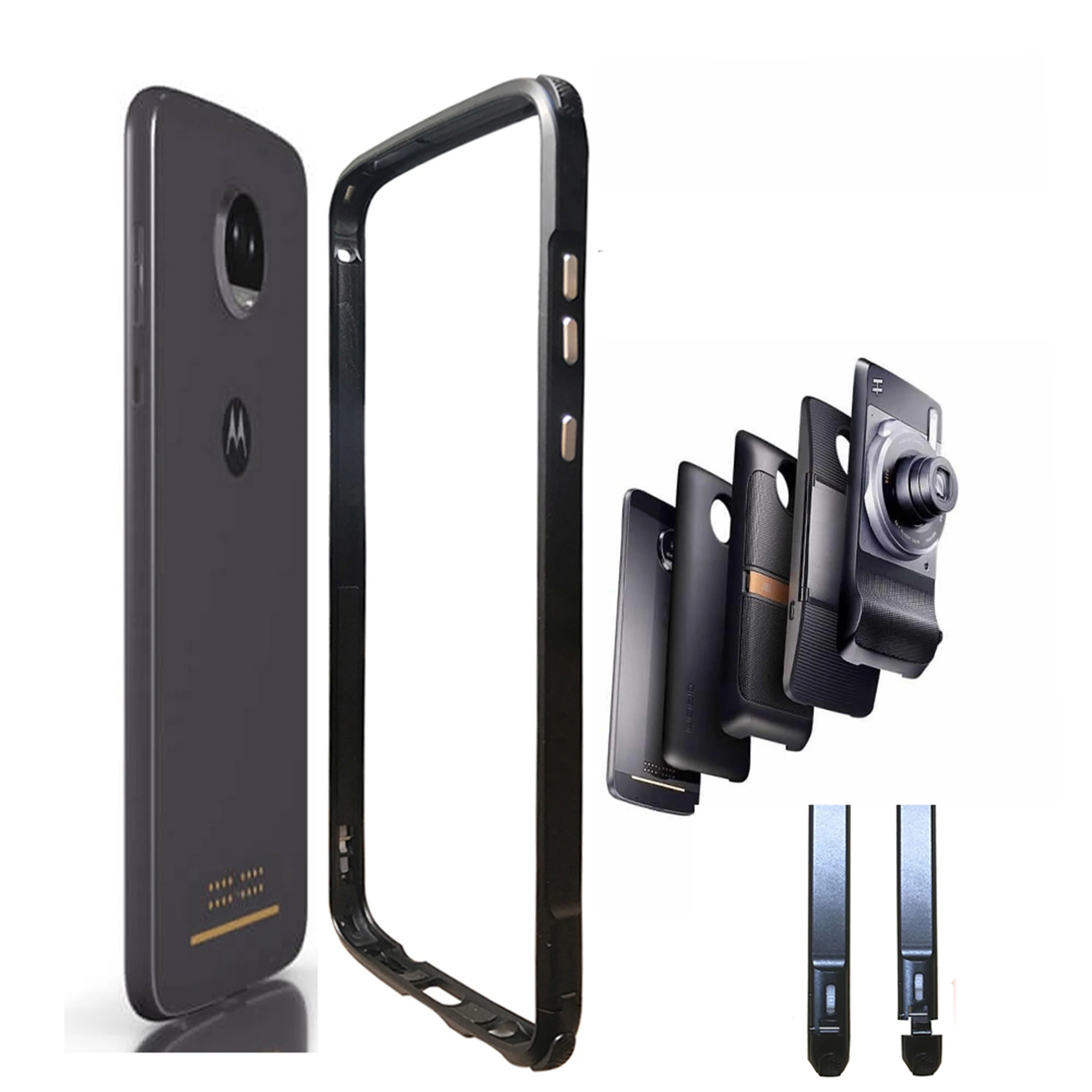Custodia Mumbi Per Lenovo Moto Z2 Play, Trasparente Nero, Protezione Antiurto In TPU, Morbida E Sottile