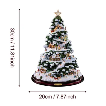

Christmas Tree Rotating Sculpture Train Decorations Paste Window Paste StickersWallpaper stickers for creative home decor