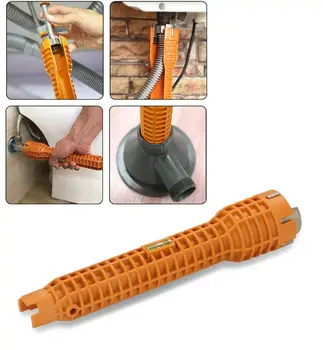 

Faucet and Sink Double Head Installer Wrench Water Pipe Spanner Tackle Tools Yellow Steel Hotselling