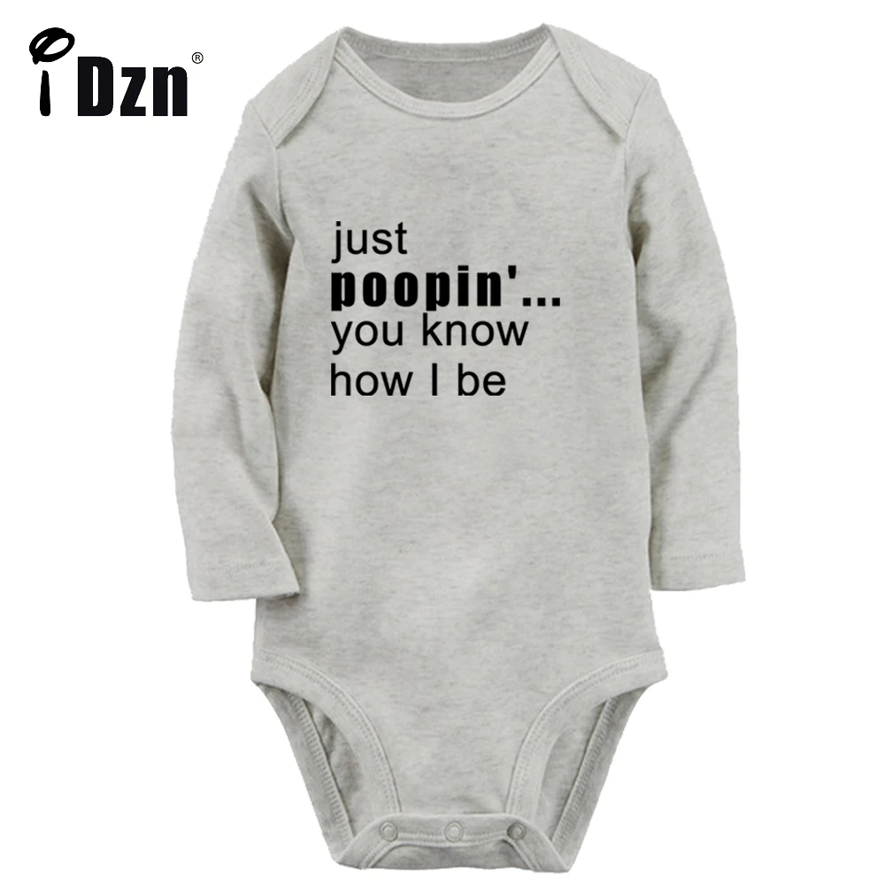 

Комбинезон с длинным рукавом для новорожденных, с надписью «Just poopin»