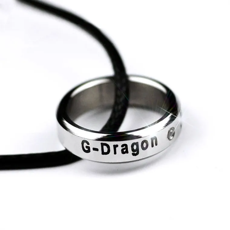 Bigbang kpop English name Infinity ring tail ring titanium steel rope 8.5 size Send leather boxes k-pop jewelry men young women