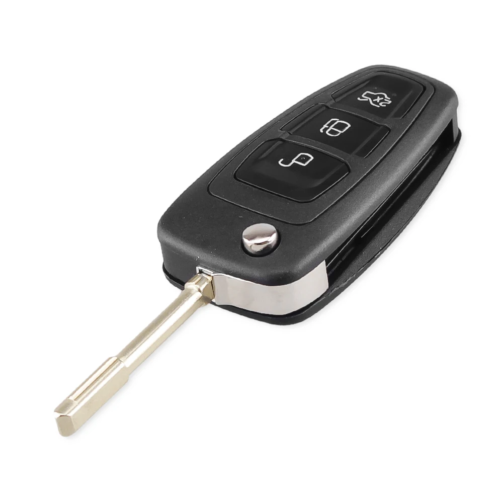 KEYYOU 3 кнопки флип корпус автомобильного ключа дистанционного управления для Ford Focus 3 Fiesta 2013 подключения mondeo c max для форд фокус3 Fob чехол для ключей HU101/FO21 Blade - Количество кнопок: FO21 Blade