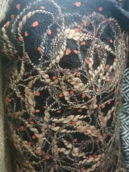 

free ship 15% wool colorful weaved tweed fabric price for 1 meter 59" wide