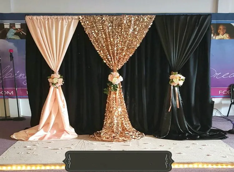 3M x 3M уникальный черный свадебный фон с красивой драпировкой и занавеской Свадебные украшения