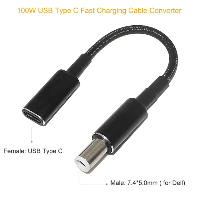 Adaptador de corriente USB 3,1 tipo C para cargador de ordenador portátil,  convertidor hembra a 4,0, 5,5x2,5, 4,5x3,0, 1,7mm x 4,0, Dc PD, enchufe de  carga rápida - AliExpress