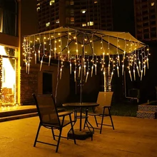 

3.5M Outdoor Waterproof Flashing Cascade Christmas String Light Garden Garland Light Fence Ice Piton Pendant Wedding LED Icicle