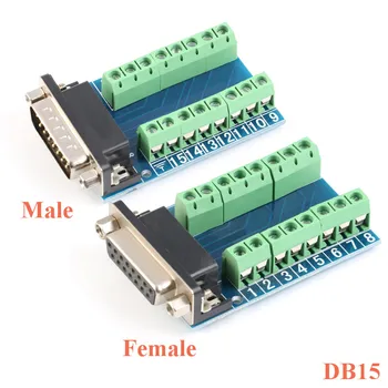 

DB15 DP15 D-SUB VGA 15pin Female Male Adapter Jack Terminal PCB Board Double Row 15P Connector RS232 Serial Port Socket Plug