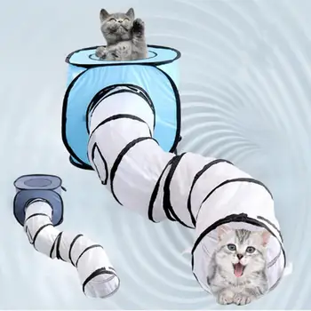 

Foldable Pet S-Shaped Tunnel Tube Excellent Polyester Cat Indoor Outdoor Animal Play Kitten Toy Cave Lightweight Cat Toys