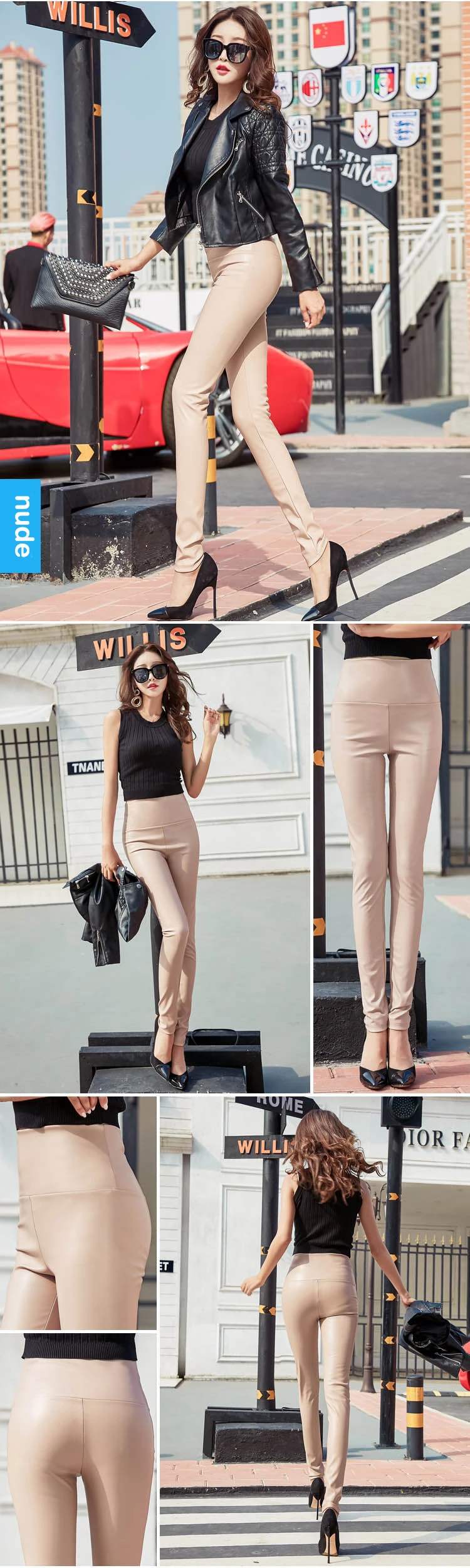 Women Tight Trouser Autumn Winter Women Thin Velvet PU Leather Pants Female Sexy Elastic Stretch Faux Leather Skinny Pencil Pant