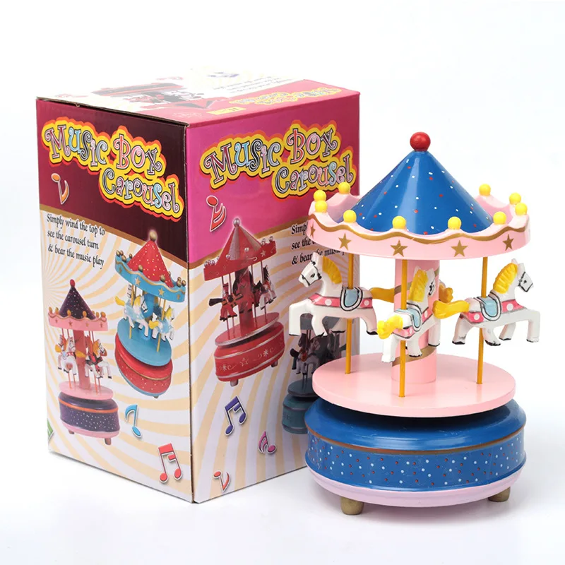 Круглые музыкальные шкатулки Merry-go-round, Геометрическая музыкальная декорация для детской комнаты, подарки унисекс, Деревянная Рождественская карусель, коробка для домашнего декора